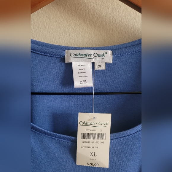 Coldwater Creek 100% cotton sweetheart t Women's XL blue - Picture 2 of 5